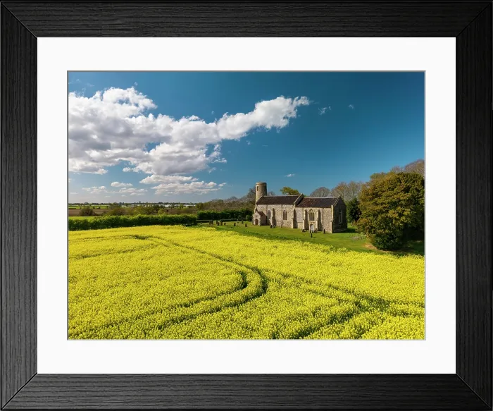 Framed Print : Beeston St. Lawrence Church in Field of Rape, Norfolk, England Framed Print : Beeston St. Lawrence Church in Field of Rape, Norfolk, England