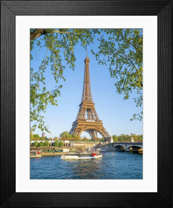 Framed Print : Scenic Eiffel Tower and the Seine River in Spring, Paris, France Framed Print : Scenic Eiffel Tower and the Seine River in Spring, Paris, France