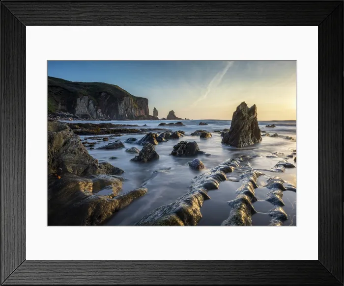 Framed Print : Rocky seascape at Bantham in the South Hams of Devon, England. Winter (February) 2025 Framed Print : Rocky seascape at Bantham in the South Hams of Devon, England. Winter (February) 2025