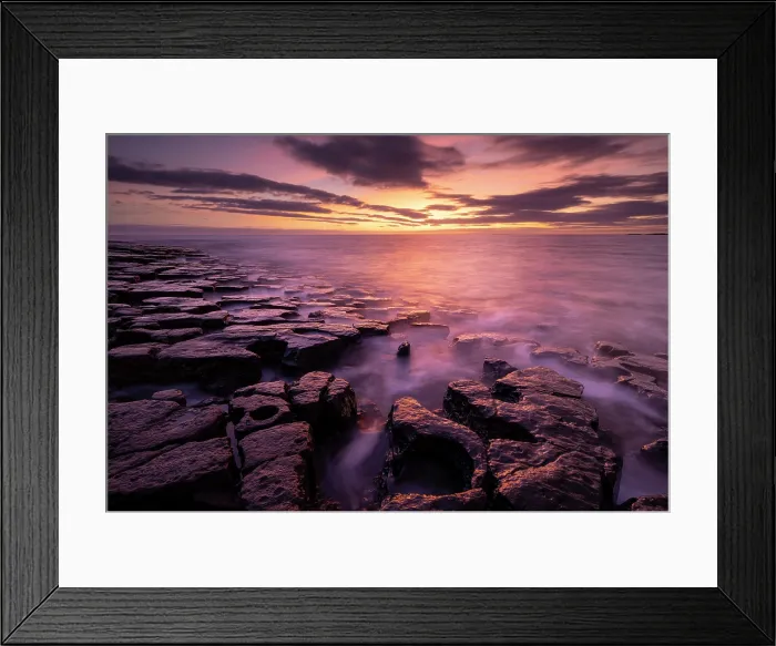 Framed Print : Sunrise over the ledges of Low Newton-by-the-Sea, Northumberland, England. Winter (March) 2025 Framed Print : Sunrise over the ledges of Low Newton-by-the-Sea, Northumberland, England. Winter (March) 2025