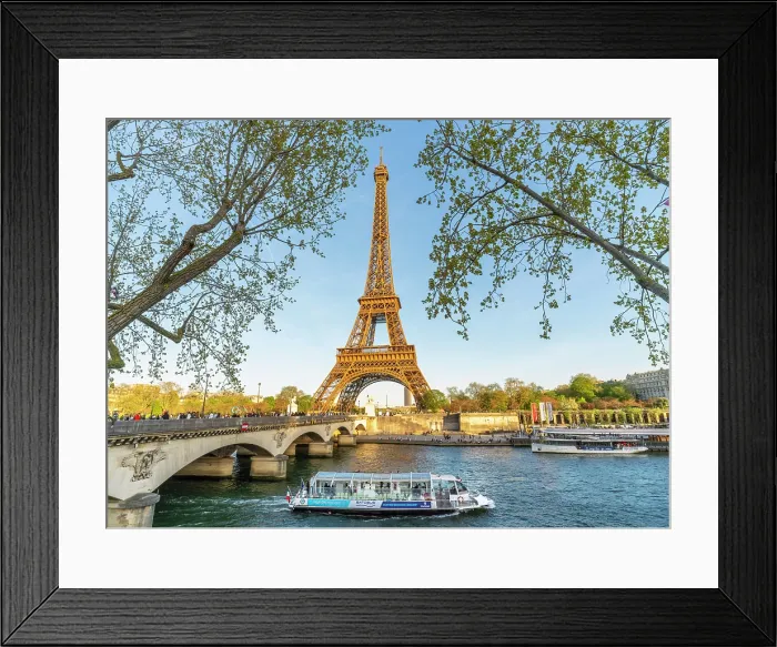 Framed Print : Scenic Eiffel Tower and the Seine River in Spring, Paris, France Framed Print : Scenic Eiffel Tower and the Seine River in Spring, Paris, France