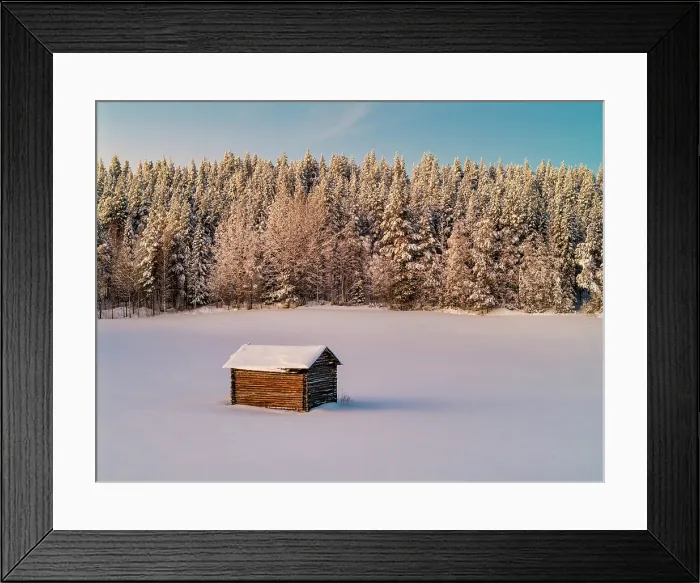 Framed Print : Barn in Winter, Tolva, Lapland, Finland