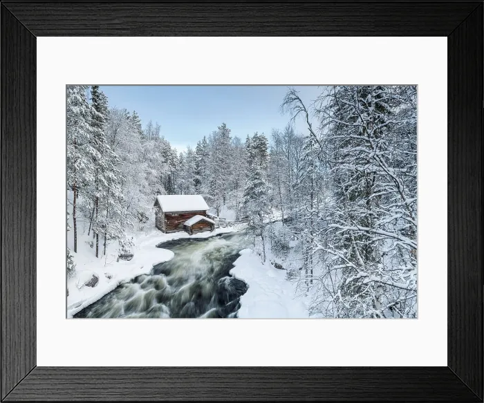 Framed Print : Myllykoski Mill in Winter, Oulanka National Park, Lapland, Finland Framed Print : Myllykoski Mill in Winter, Oulanka National Park, Lapland, Finland