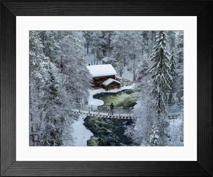 Framed Print : Myllykoski Mill in Winter, Oulanka National Park, Kuusamo, Finland Framed Print : Myllykoski Mill in Winter, Oulanka National Park, Kuusamo, Finland