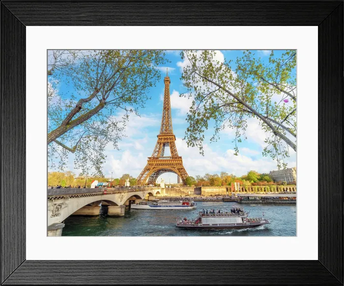 Framed Print : Scenic Eiffel Tower and the Seine River in Spring, Paris, France Framed Print : Scenic Eiffel Tower and the Seine River in Spring, Paris, France