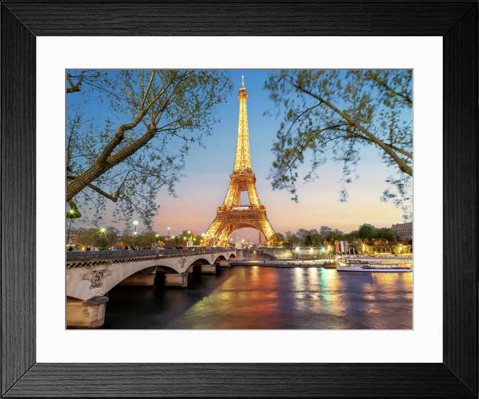 Framed Print : Scenic Eiffel Tower and the Seine River in Spring, Paris, France Framed Print : Scenic Eiffel Tower and the Seine River in Spring, Paris, France