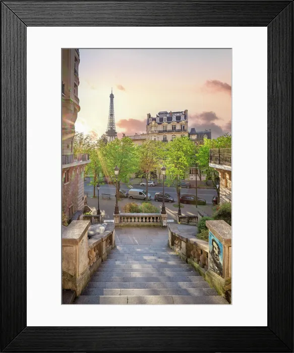 Framed Print : Avenue de Camoens, Eiffel Tower view, Paris, France
