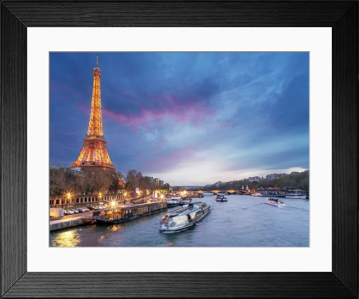 Framed Print : Scenic Eiffel Tower and the Seine River in Spring, Paris, France Framed Print : Scenic Eiffel Tower and the Seine River in Spring, Paris, France