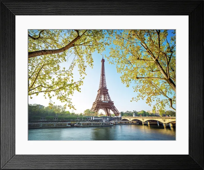 Framed Print : Scenic Eiffel Tower and the Seine River in Spring, Paris, France Framed Print : Scenic Eiffel Tower and the Seine River in Spring, Paris, France