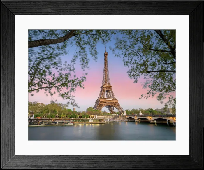 Framed Print : Scenic Eiffel Tower and the Seine River in Spring, Paris, France Framed Print : Scenic Eiffel Tower and the Seine River in Spring, Paris, France