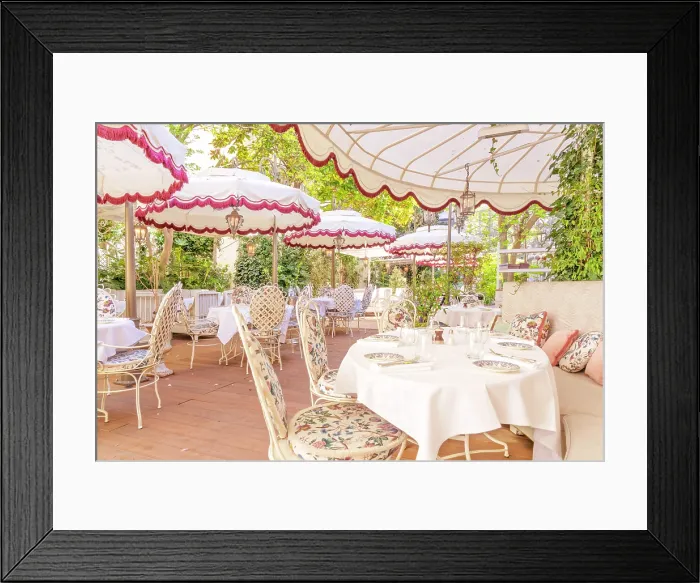 Framed Print : Renaissance Paris Nobel Tour Eiffel Hotel Hotel Garden Alfresco Dining, Paris, France Framed Print : Renaissance Paris Nobel Tour Eiffel Hotel Hotel Garden Alfresco Dining, Paris, France
