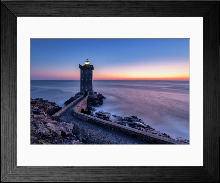 Framed Print : Kermorvan Lighthouse at Sunset, Le Conquet, Finistere, Brittany, France Framed Print : Kermorvan Lighthouse at Sunset, Le Conquet, Finistere, Brittany, France