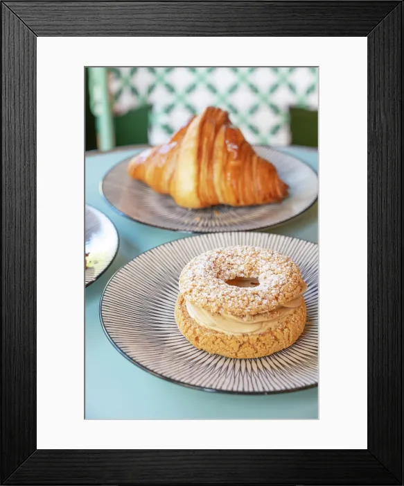 Framed Print : Croissant and hazelnut patisserie, Cafe La Dame De Paris, Paris, France Framed Print : Croissant and hazelnut patisserie, Cafe La Dame De Paris, Paris, France