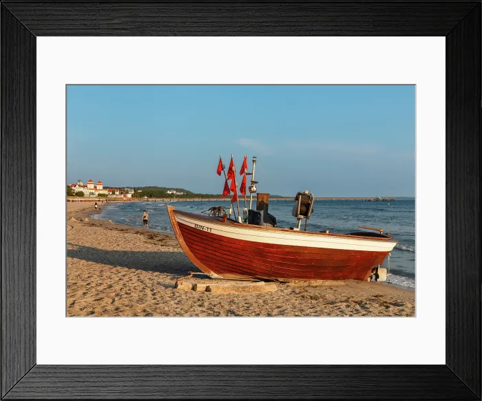 Framed Print : Fishing boat at the beach, Binz, Rugen Island, Baltic Sea, Mecklenburg-Western Pomerania, Germany Framed Print : Fishing boat at the beach, Binz, Rugen Island, Baltic Sea, Mecklenburg-Western Pomerania, Germany