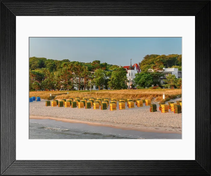Framed Print : Beach and traditional houses, Binz, Rugen Island, Baltic Sea, Mecklenburg-Western Pomerania, Germany Framed Print : Beach and traditional houses, Binz, Rugen Island, Baltic Sea, Mecklenburg-Western Pomerania, Germany