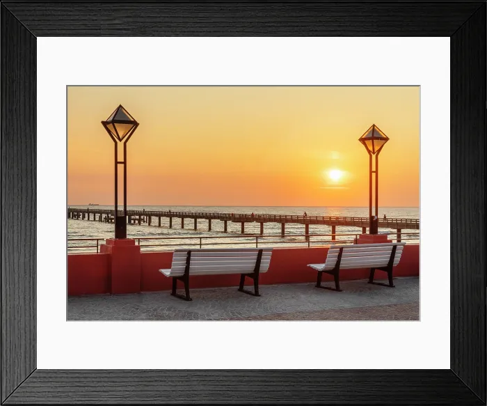 Framed Print : From the promenade to the pier, Binz, Rugen Island, Baltic Sea, Mecklenburg-Western Pomerania, Germany Framed Print : From the promenade to the pier, Binz, Rugen Island, Baltic Sea, Mecklenburg-Western Pomerania, Germany
