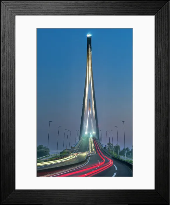 Framed Print : Pont de Normandie Bridge at Night, Normandy, France Framed Print : Pont de Normandie Bridge at Night, Normandy, France