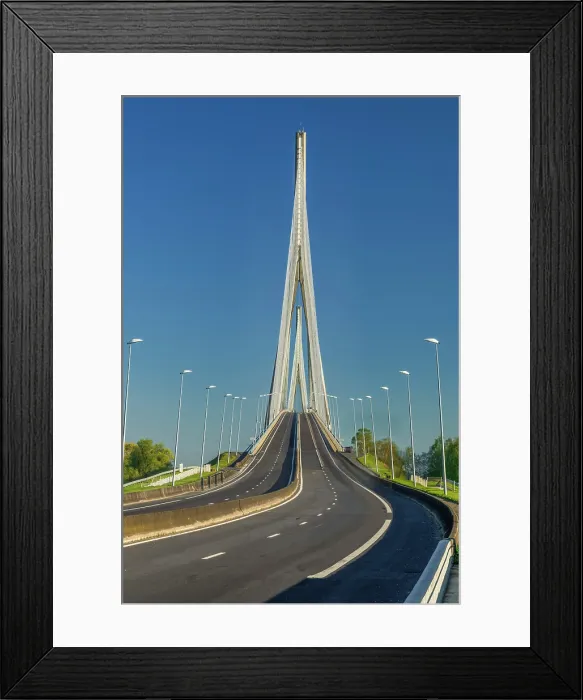 Framed Print : Pont de Normandie Bridge, Normandy, France Framed Print : Pont de Normandie Bridge, Normandy, France