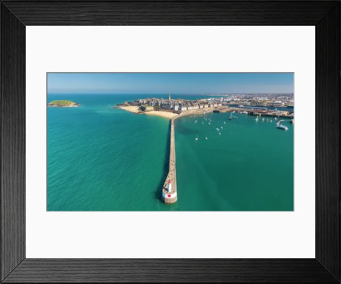 Framed Print : Aerial View of Saint Malo Lighthouse, Saint Malo, Brittany, France Framed Print : Aerial View of Saint Malo Lighthouse, Saint Malo, Brittany, France