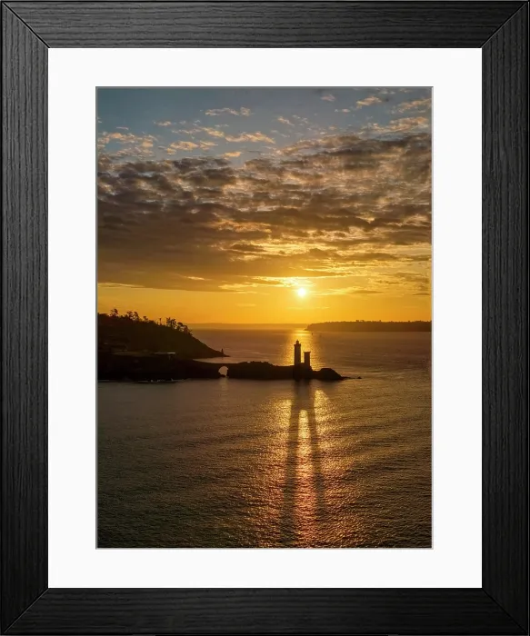 Framed Print : Aerial View Over Petit Minou Lighthouse at Sunrise, Finistere, Brittany, France Framed Print : Aerial View Over Petit Minou Lighthouse at Sunrise, Finistere, Brittany, France