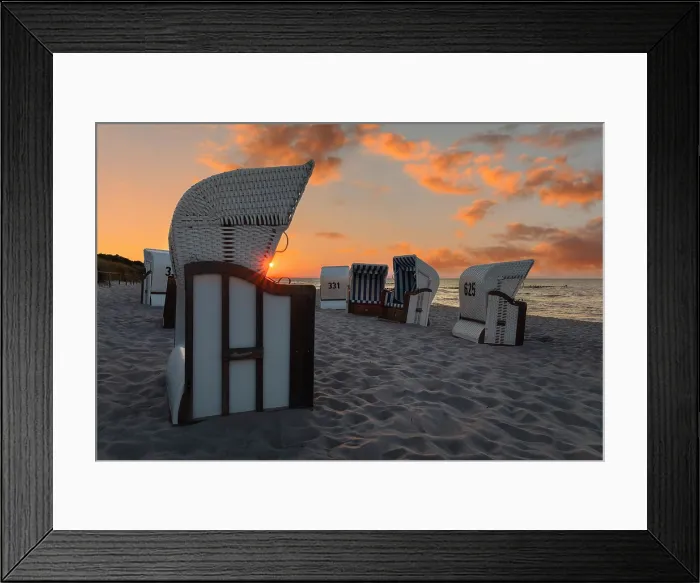Framed Print : Beach chairs at the beach of Zingst, Fisch-Darss-Zingst Peninsula, Fischland, Mecklenburg-Western Pomerania, Germany Framed Print : Beach chairs at the beach of Zingst, Fisch-Darss-Zingst Peninsula, Fischland, Mecklenburg-Western Pomerania, Germany