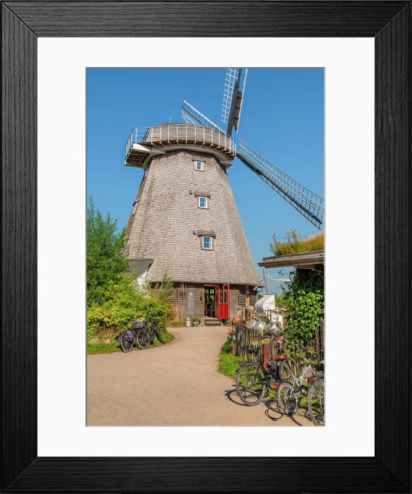 Framed Print : Cafe in a windmill, Ahrenshoop, Fisch-Darss-Zingst Peninsula, Fischland, Mecklenburg-Western Pomerania, Germany Framed Print : Cafe in a windmill, Ahrenshoop, Fisch-Darss-Zingst Peninsula, Fischland, Mecklenburg-Western Pomerania, Germany
