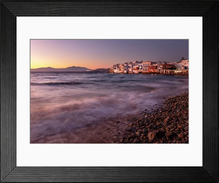 Framed Print : Little Venice at dusk, Mykonos Town, Mykonos, Cyclades Islands, Greece Framed Print : Little Venice at dusk, Mykonos Town, Mykonos, Cyclades Islands, Greece