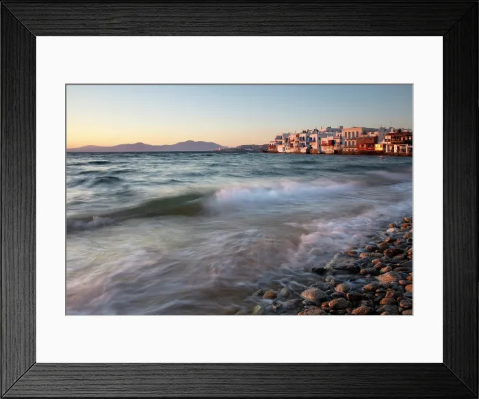 Framed Print : Little Venice at dusk, Mykonos Town, Mykonos, Cyclades Islands, Greece Framed Print : Little Venice at dusk, Mykonos Town, Mykonos, Cyclades Islands, Greece