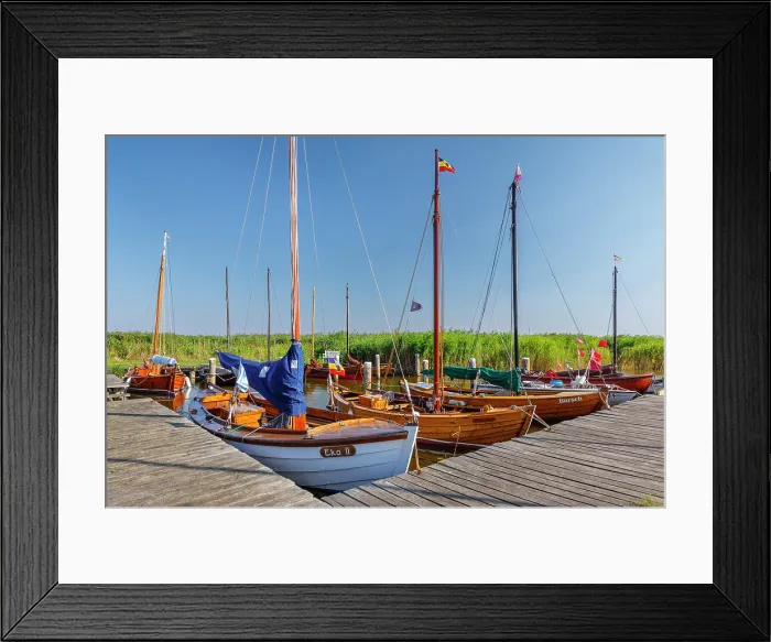 Framed Print : Port of Althagen, Ahrenshoop, Fisch-Darss-Zingst Peninsula, Fischland, Baltic Sea, Mecklenburg-Western Pomerania, Germany