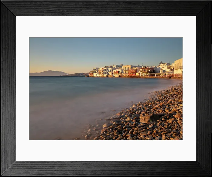Framed Print : Little Venice at dusk, Mykonos Town, Mykonos, Cyclades Islands, Greece