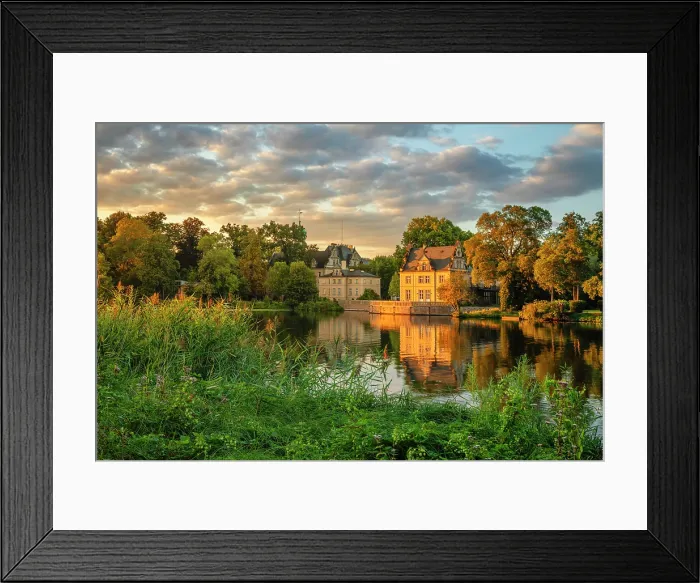 Framed Print : Glienicke Hunting Lodge, Havel River, Potsdam, Brandenburg, Germany