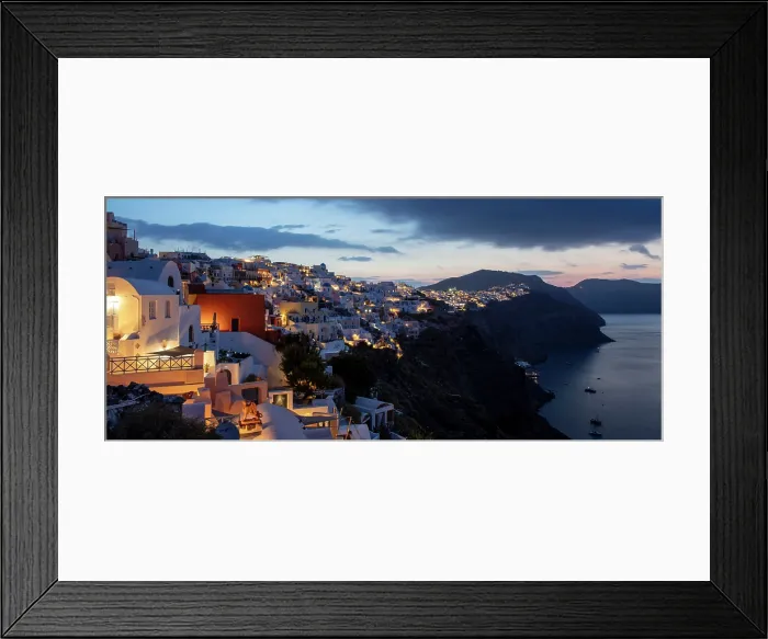 Framed Print : Oia and Finikia at dawn, Santorini, Cyclades Islands, Greece, Europe Framed Print : Oia and Finikia at dawn, Santorini, Cyclades Islands, Greece, Europe