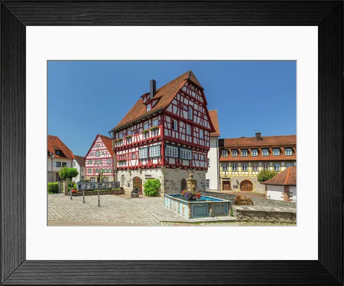 Framed Print : Old Town Hall at Market Square, Vellberg, Hohenlohe, Baden-Wurttemberg, Germany Framed Print : Old Town Hall at Market Square, Vellberg, Hohenlohe, Baden-Wurttemberg, Germany