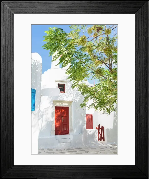 Framed Print : Whitewashed church with with red door, Chora (Mykonos Town), Mykonos, Cyclades Islands, Greece, Europe Framed Print : Whitewashed church with with red door, Chora (Mykonos Town), Mykonos, Cyclades Islands, Greece, Europe
