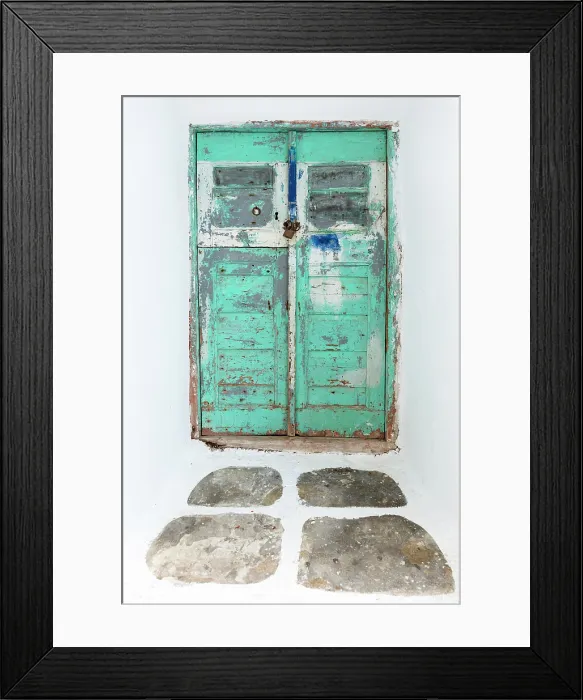 Framed Print : Old green door in whitewashed wall, Chora (Mykonos Town), Mykonos, Cyclades Islands, Greece, Europe Framed Print : Old green door in whitewashed wall, Chora (Mykonos Town), Mykonos, Cyclades Islands, Greece, Europe
