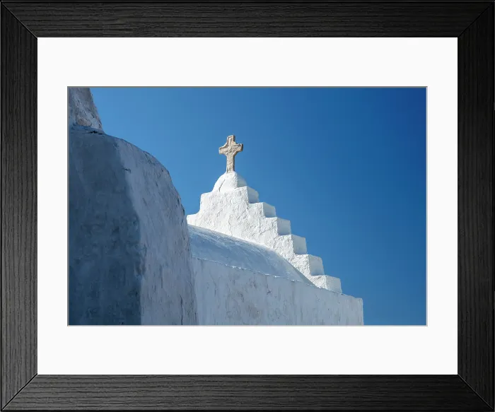 Framed Print : Whitewashed church roof with cross, Chora (Mykonos Town), Mykonos, Cyclades Islands, Greece, Europe Framed Print : Whitewashed church roof with cross, Chora (Mykonos Town), Mykonos, Cyclades Islands, Greece, Europe