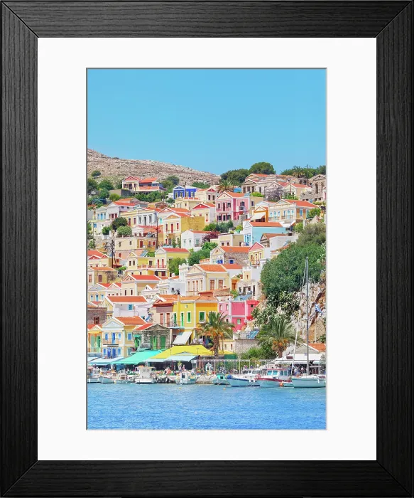 Framed Print : View of Gialos Harbour, Gialos, Symi Island, Dodecanese Islands, Greece Framed Print : View of Gialos Harbour, Gialos, Symi Island, Dodecanese Islands, Greece