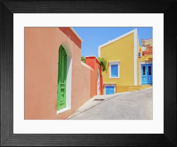 Framed Print : Traditional architecture, Chorio, Symi Island, Dodecanese Islands, Greece Framed Print : Traditional architecture, Chorio, Symi Island, Dodecanese Islands, Greece