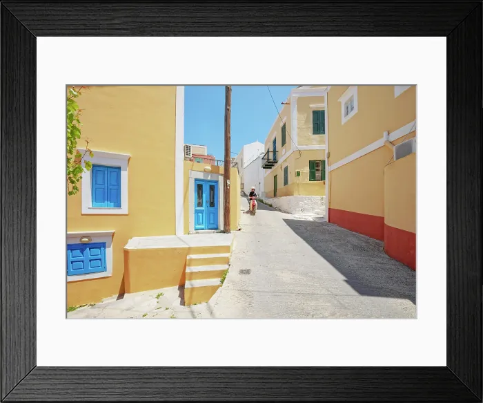 Framed Print : Old town, Chorio, Symi Island, Dodecanese Islands, Greece