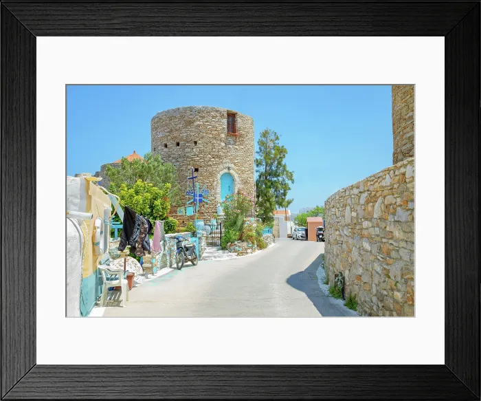 Framed Print : Traditional windmill, Chorio, Symi Island, Dodecanese Islands, Greece Framed Print : Traditional windmill, Chorio, Symi Island, Dodecanese Islands, Greece