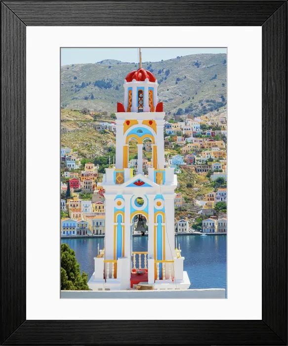 Framed Print : Church of Evangelismos overlooking Gialos harbour, Gialos, Symi Island, Dodecanese Islands, Greece Framed Print : Church of Evangelismos overlooking Gialos harbour, Gialos, Symi Island, Dodecanese Islands, Greece