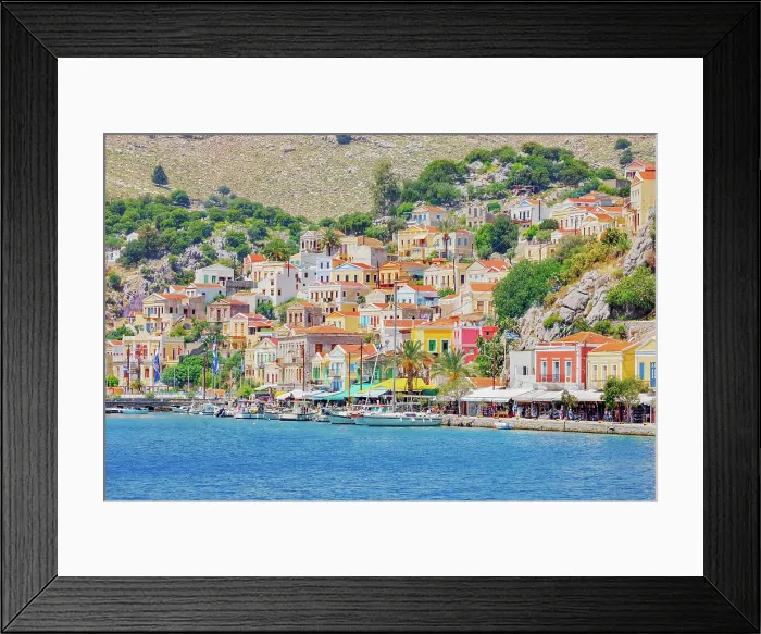 Framed Print : View of Gialos Harbour, Gialos, Symi Island, Dodecanese Islands, Greece Framed Print : View of Gialos Harbour, Gialos, Symi Island, Dodecanese Islands, Greece