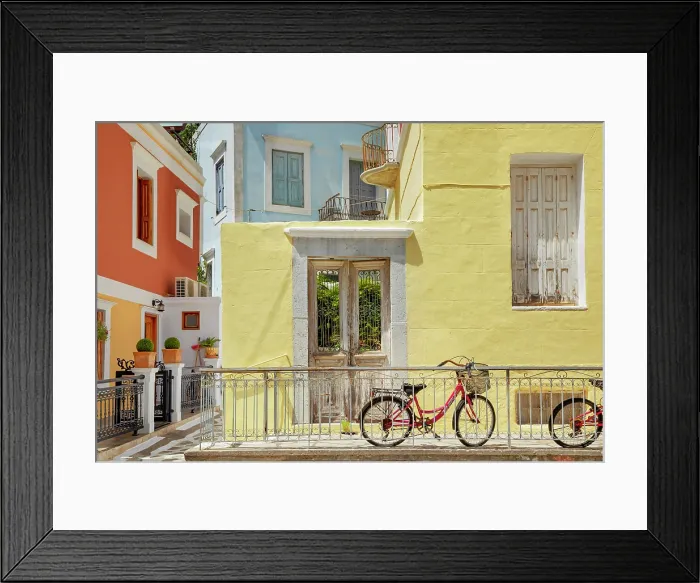 Framed Print : Old town, Gialos, Symi Island, Dodecanese Islands, Greece