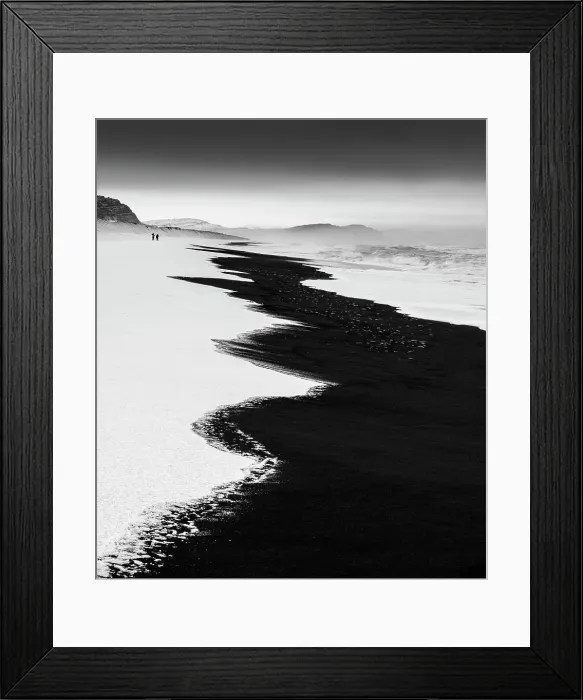Framed Print : Black sand beach fringed by snow and surf, near Jokulsarlon, South Iceland Framed Print : Black sand beach fringed by snow and surf, near Jokulsarlon, South Iceland