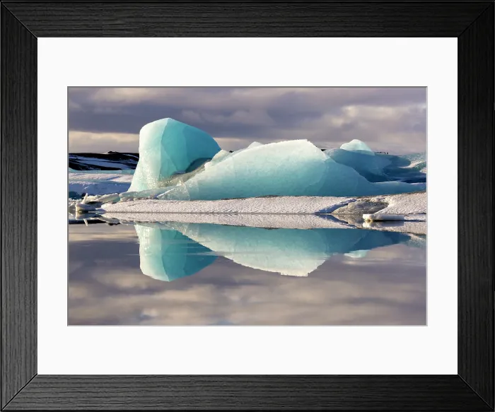 Framed Print : Icebergs and reflections in winter, Jokulsarlon Glacier Lagoon, South Iceland Framed Print : Icebergs and reflections in winter, Jokulsarlon Glacier Lagoon, South Iceland