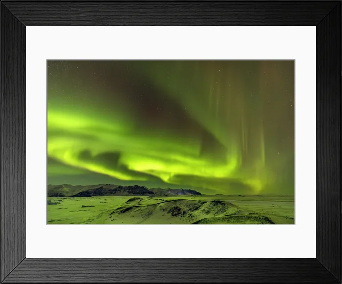 Framed Print : Aurora Borealis (Northern Lights) near Jokulsarlon, Iceland Framed Print : Aurora Borealis (Northern Lights) near Jokulsarlon, Iceland