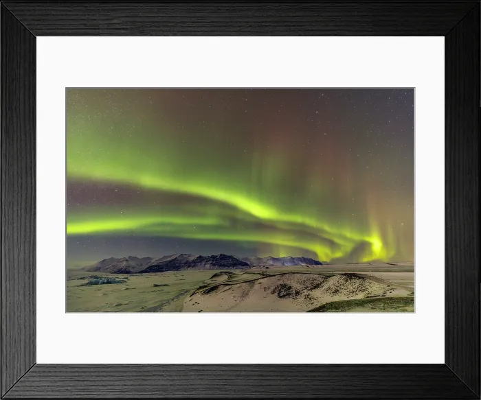 Framed Print : Aurora Borealis (Northern Lights) near Jokulsarlon, Iceland Framed Print : Aurora Borealis (Northern Lights) near Jokulsarlon, Iceland