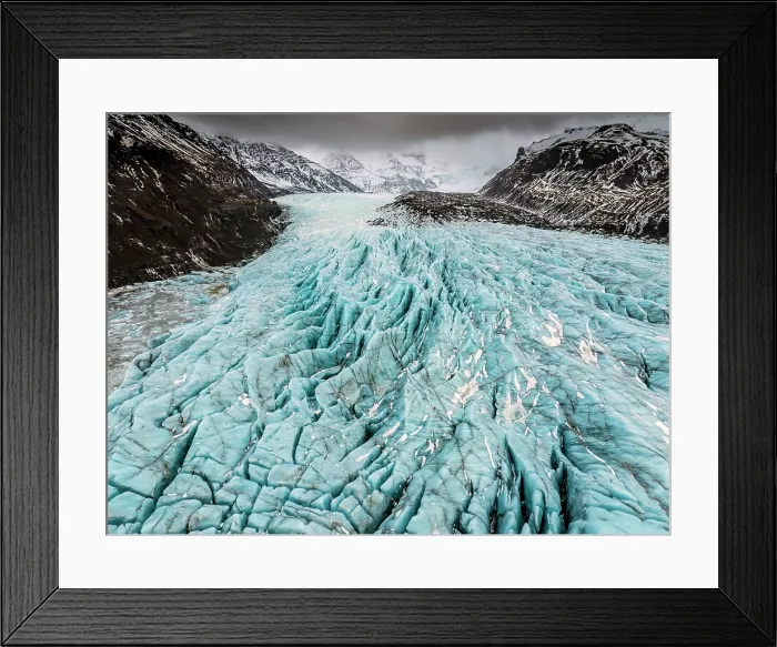 Framed Print : Aerial view of Svinafellsjokull, an outlet glacier of the Vatnajokull ice cap, South Iceland Framed Print : Aerial view of Svinafellsjokull, an outlet glacier of the Vatnajokull ice cap, South Iceland