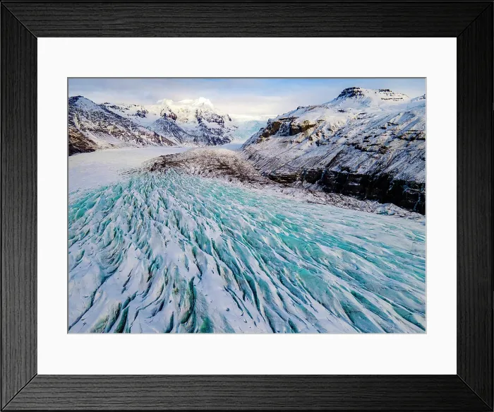 Framed Print : Aerial view of Svinafellsjokull, an outlet glacier of the Vatnajokull ice cap, South Iceland Framed Print : Aerial view of Svinafellsjokull, an outlet glacier of the Vatnajokull ice cap, South Iceland