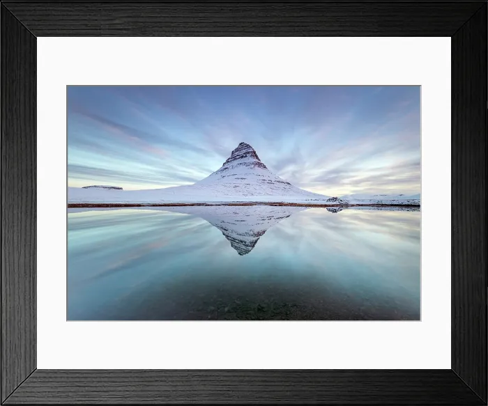 Framed Print : Kirkjufell (Church Mountain) and its reflection in a calm lake on a winter afternoon, Grundarfjordur, Snaefellsnes Peninsula, West Iceland Framed Print : Kirkjufell (Church Mountain) and its reflection in a calm lake on a winter afternoon, Grundarfjordur, Snaefellsnes Peninsula, West Iceland